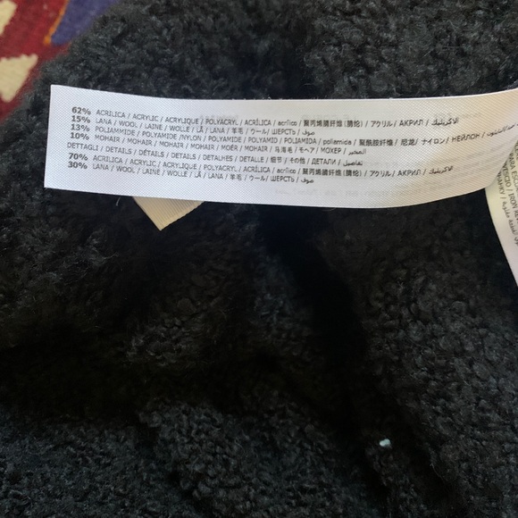 TWINSET Milano le coeur black boucle cocoon duster sweater jacket long robe wrap - Picture 12 of 14